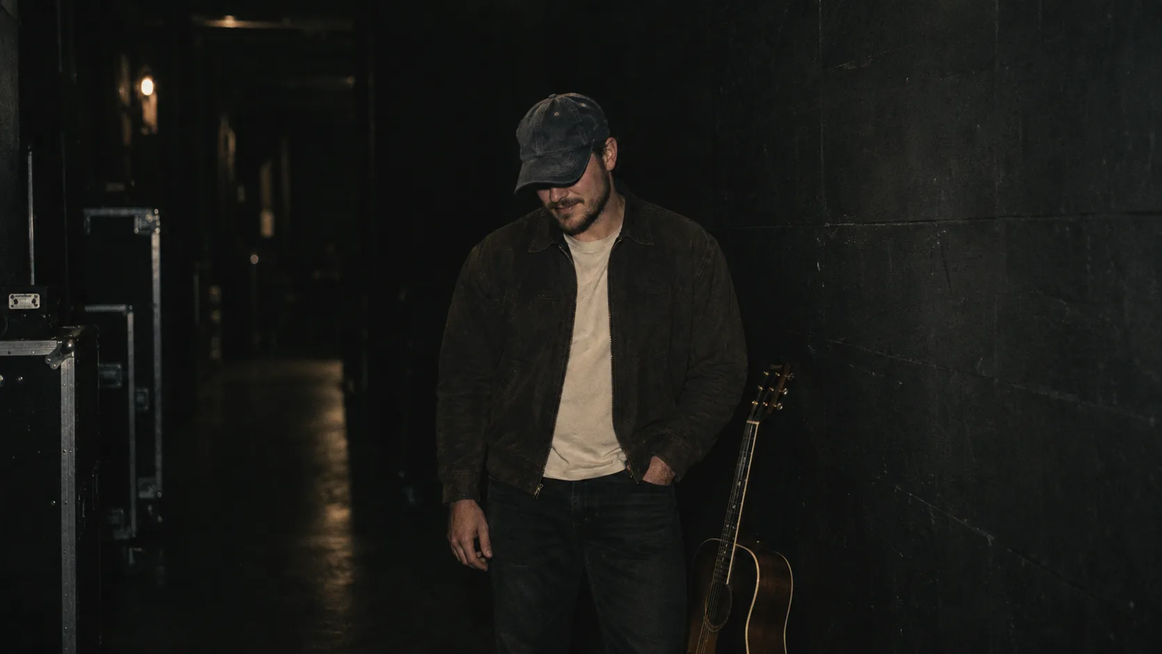 A mysterious musician waiting backstage